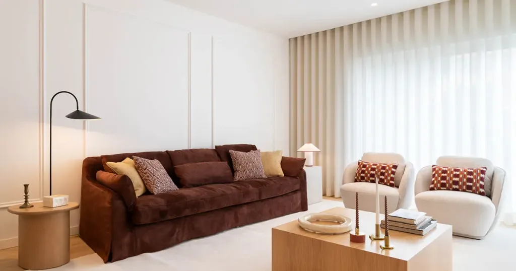 Decoração elegante de apartamento no Campo Pequeno
